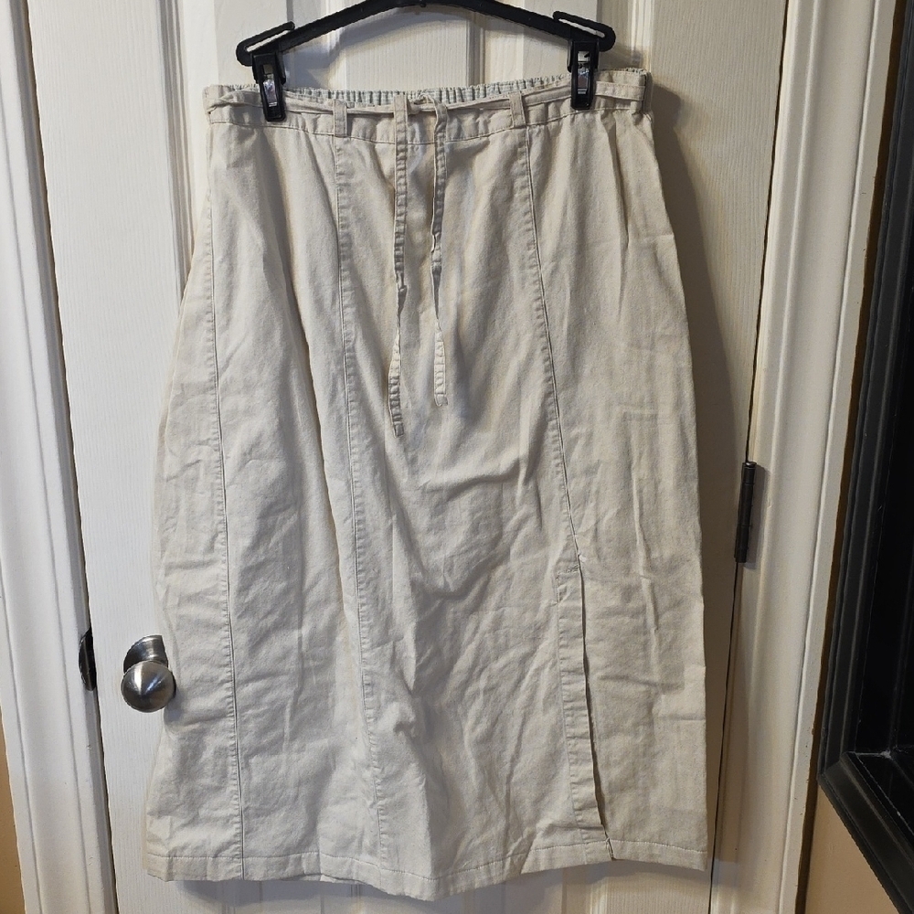 Christopher & Banks Cream A-Line Skirt